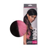 Hairdo Coda Color Splash Ebony / Pink Fucsia 58 cm - coda fucsia su nero