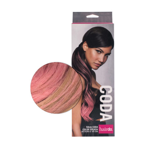 Hairdo Coda Color Splash Gold Wheat / Pink 58 cm - coda rosa su biondo chiaro
