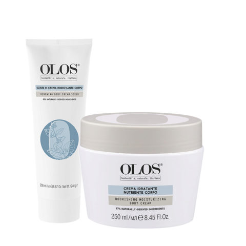 Olos Scrub in Crema Rinnovante Corpo 200ml Crema Idratante Nutriente Corpo 250ml