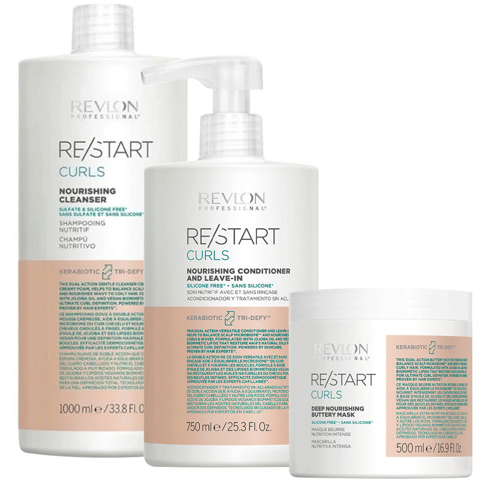 500ml Gallery Restart 1000ml Revlon Conditioner Shampoo | Curly Mask Hair 750ml