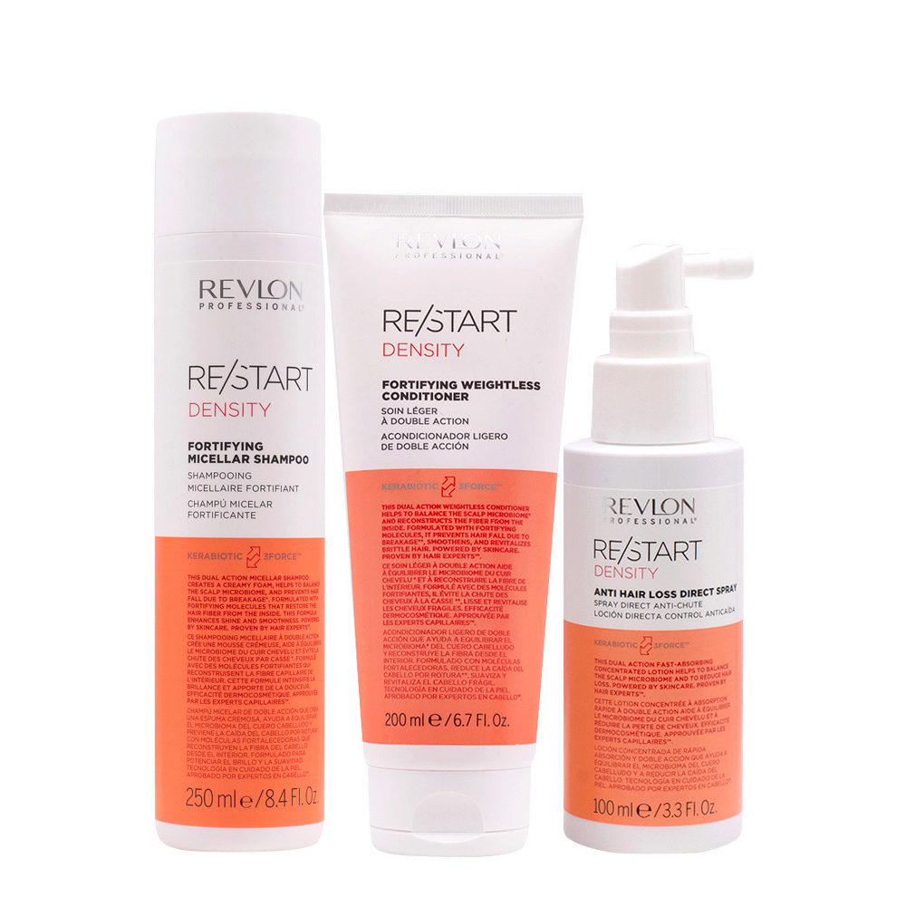 Revlon Restart Density Shampoo 250ml Conditioner 200ml Anti Hair Loss Direct Spray 100ml