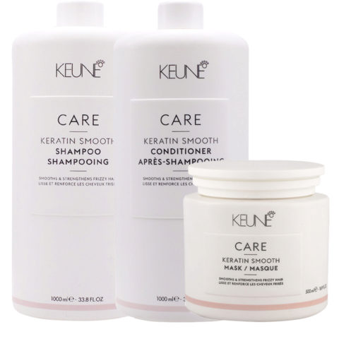 Keune Care Line Keratin Smooth Shampoo 1000ml Conditioner1000ml Mask500ml