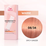 Wella Shinefinity Spicy Ginger 08/34 Biondo Chiaro Dorato Rame 60ml - colore demi-permanente