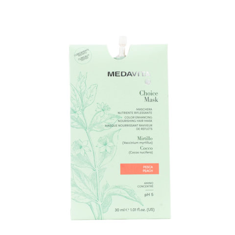 Medavita Lunghezze Choice Mask Peach 30ml - maschera nutriente riflessante pesca