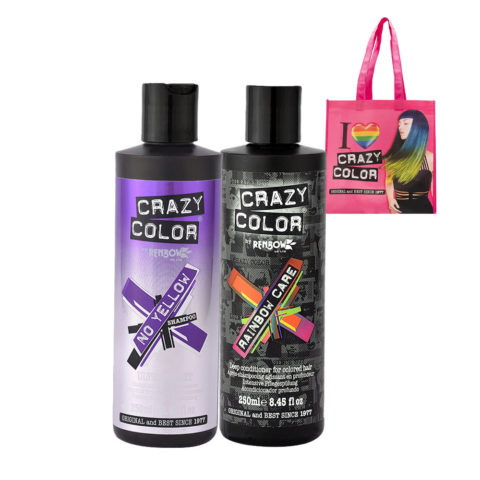 Crazy Color No Yellow Shampoo Ultraviolet 250ml Deep Conditioner for colored hair 250ml + Shopper in omaggio