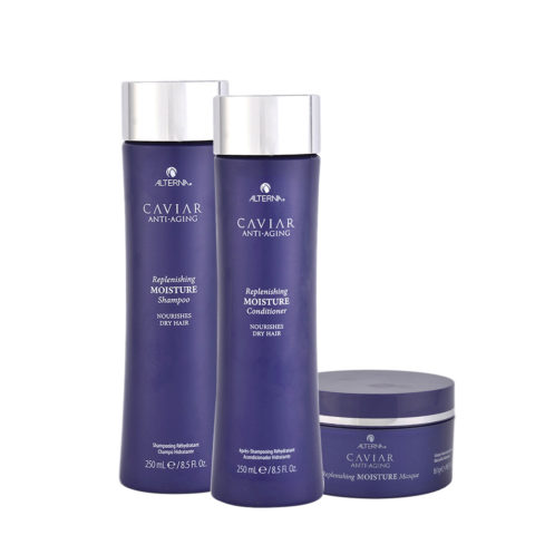 Caviar Anti-aging Replenishing Moisture Shampoo 250ml Conditioner 250ml Mask 161g