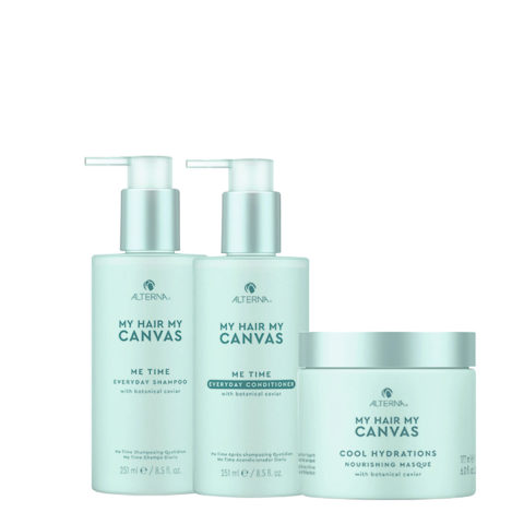 My Hair My Canvas Me Time Everyday Shampoo 251ml Conditioner 251ml Cool Hydrations Nourishing Masque 177ml