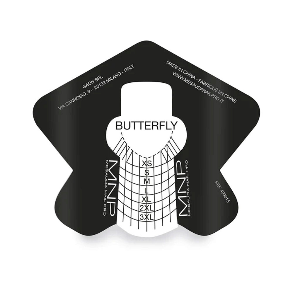 Mesauda MNP Butterfly Nail Forms  250 pz - cartine da ricostruzione in alluminio