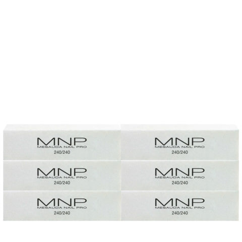 Mesauda MNP Blocco Abrasivo Buffer Grana 240/240 6pz - blocco abrasivo per manicure e pedicure