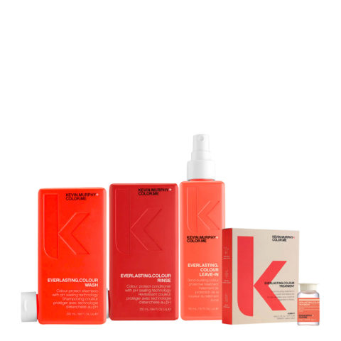 Kevin Murphy Everlasting Color Wash 250ml Rinse 250ml Leave-In 150ml Treatment Kit 3x12ml