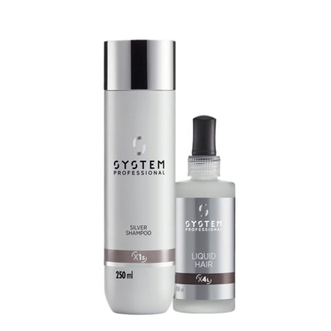 System Professional Silver Shampoo X1s, 250ml Liquid Hair X4l, 100ml