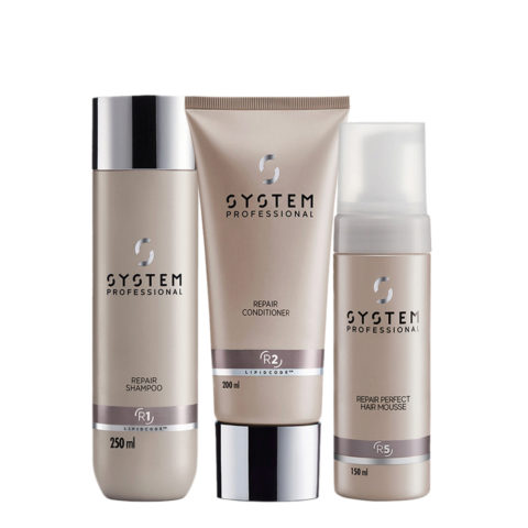 System Professional Repair Shampoo 250ml Conditioner 200ml Hair Mousse 150ml