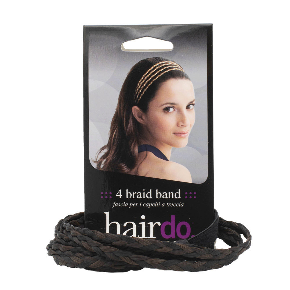 Hairdo 4 Braid Band Nero/Castano Scuro - fascia elastica fermacapelli