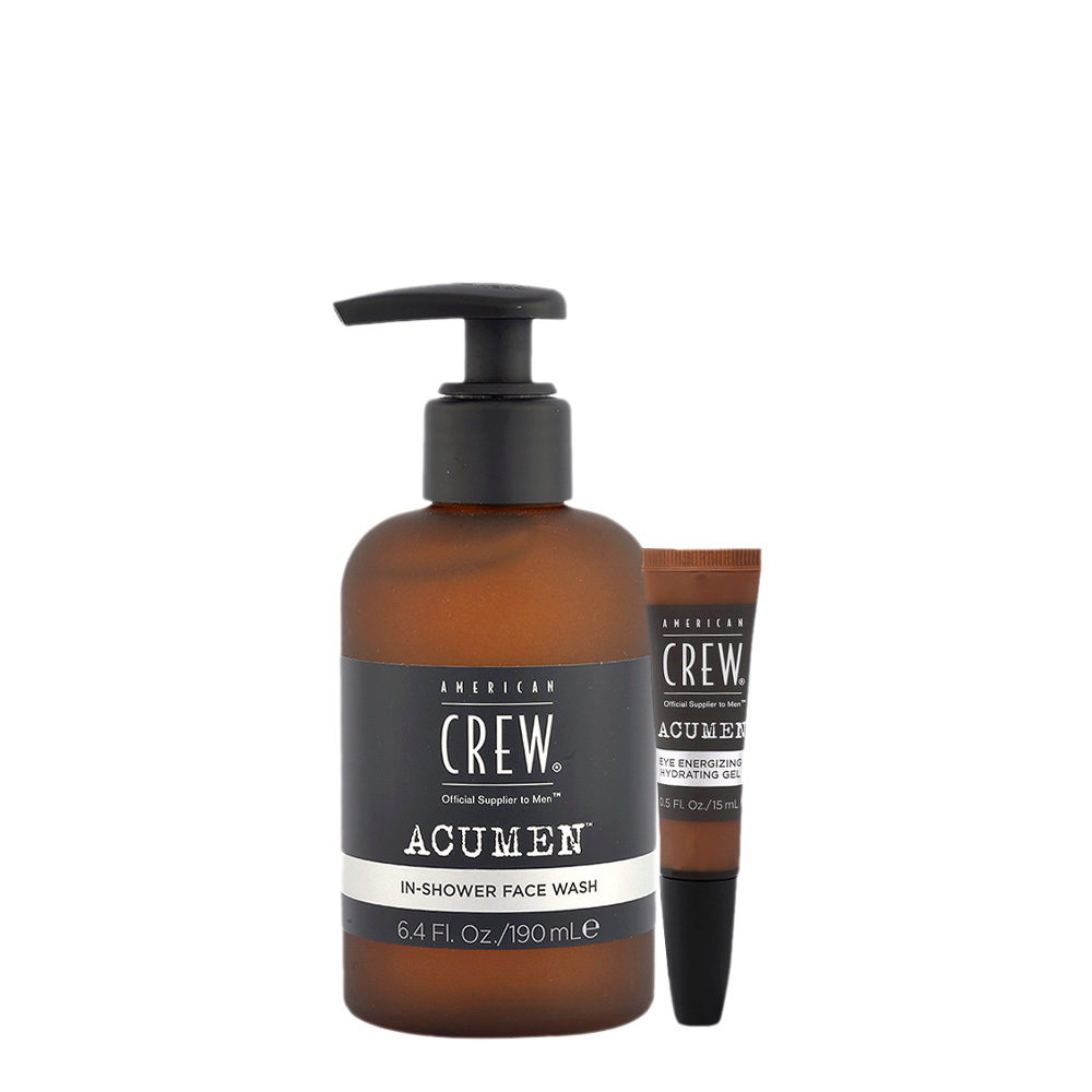 American Crew Acumen In-Shower Face Wash 190ml Eye Energizing Hydrating Gel 15ml