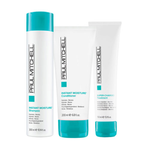 Paul Mitchell Instant Moisture Shampoo 300ml Conditioner 200ml Super-Charged Treatment 150ml