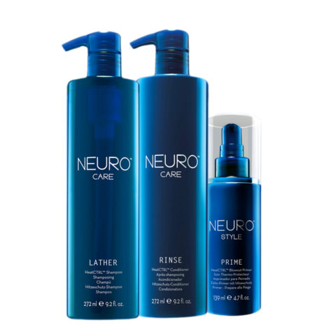 Neuro Care Lather HeatCTRL Shampoo 272ml Conditioner 272ml Blowout Primer 139ml