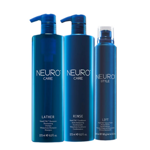 Neuro Care Lather HeatCTRL Shampoo 272ml Conditioner 272ml Volume Foam 200ml