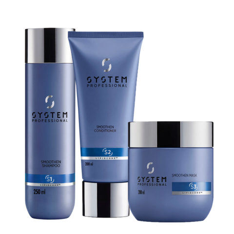 Smoothen Shampoo S1, 250ml Conditioner S2, 200ml Mask S3, 200ml