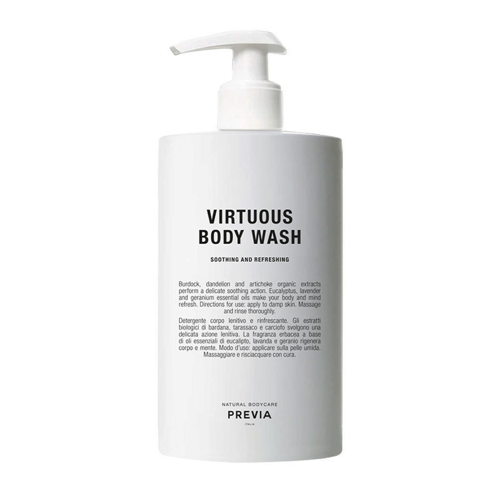 Previa Virtuous Body Wash 500ml - detergente corpo lenitivo e rinfrescante