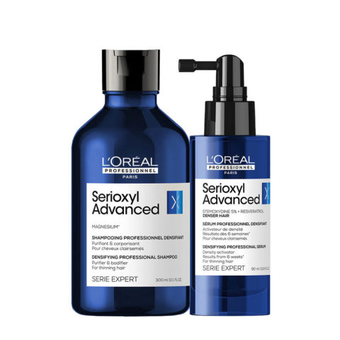 L'Oreal Professionnel Serioxyl Advanced Purifier & Bodifier Shampoo 300ml Serum Denser Hair 90ml