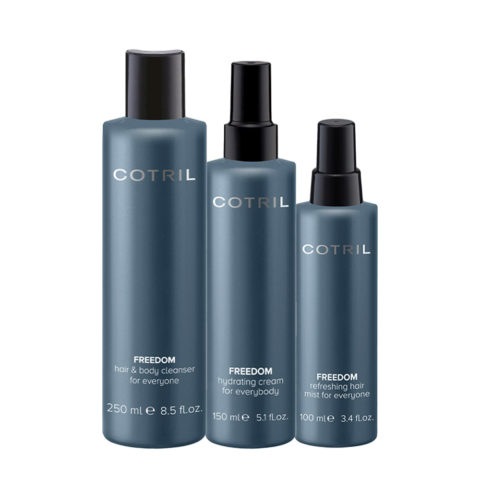 Cotril Freedom Shower Gel 250ml Hydrating Body Cream 150ml Refreshing Hair Mist 100ml