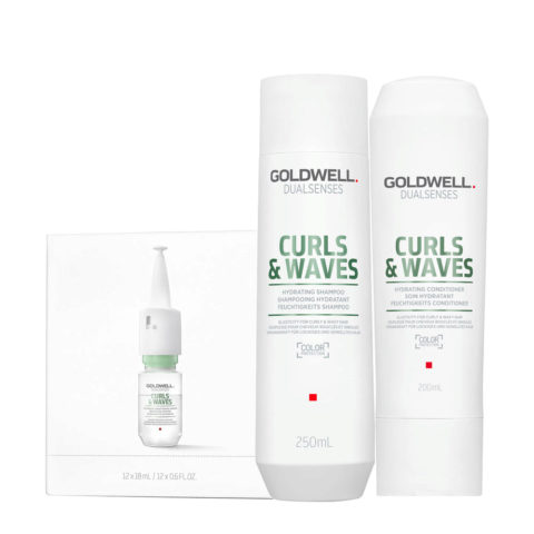 Dualsenses Curls & Wave Conditioning Serum 12x18ml Shampoo 250ml Conditioner 200ml