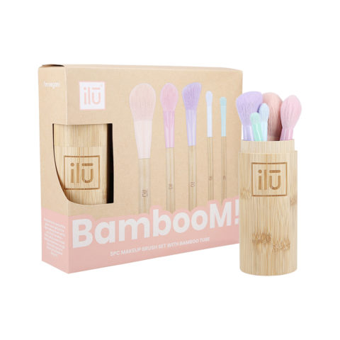 Ilū Make Up Bamboom Brush 5pz+Tube Set - set 5 pennelli+contenitore