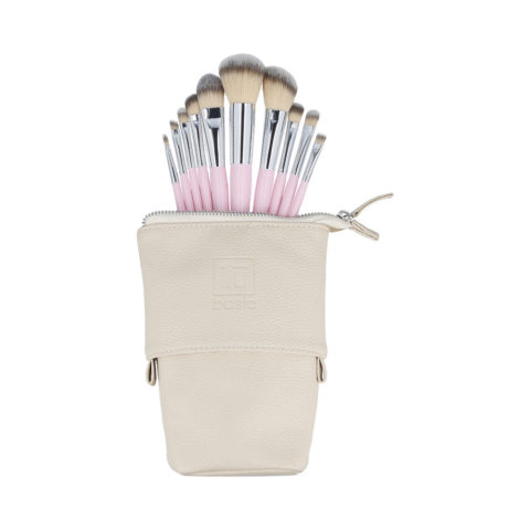 Makeup Brushes 10pz + Case Set Pink - set di pennelli