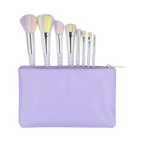 Makeup Brushes 8pz + Case Set Unicorn - set di pennelli