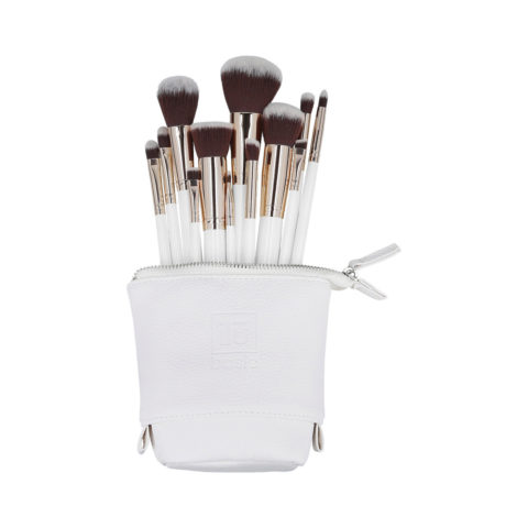 Makeup Basic Brushes 12pz + Case Set White - set di pennelli