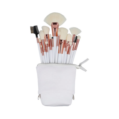 Makeup Basic Brushes 18pz  + Case Set White - set di pennelli