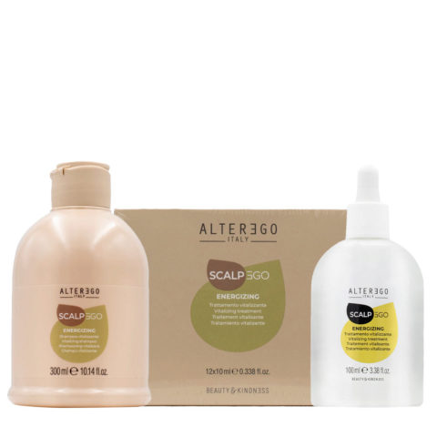 Alterego Egoline ScalpEgo Energizing Shampoo 300ml Vitalizing Treatment 12x10ml Intensive Tonic 100ml