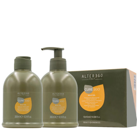 CureEgo Silk Oil Shampoo 300ml Conditioning Cream 300ml Illuminating Lotion 12x10ml