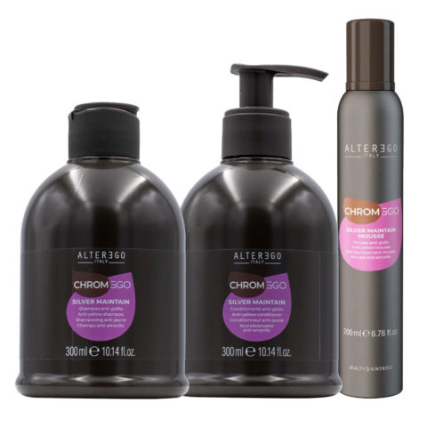 ChromEgo Silver Maintain Shampoo 300ml Conditioner 300ml Maintain Mousse 200ml