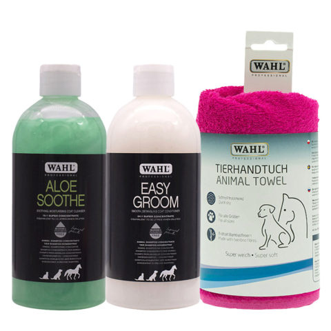 Pro Pet Aloe Soothe Shampoo 500ml Conditioner 500ml Pet Towel Bamboo Pink