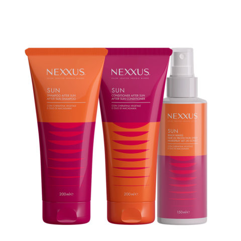 Nexxus Sun Shampoo After Sun 200ml Conditioner 200ml Beach Waves Hair Uv Protection Spray 150ml