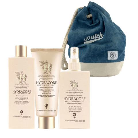 Tecna Hydracore Ultra Nourishing Shampoo 250ml Treatment 200ml Moistbooster 200ml Zaino a Sacca