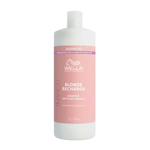 Wella Invigo Blonde Recharge Cool Neutralizing Shampoo 1000ml - shampoo capelli biondi