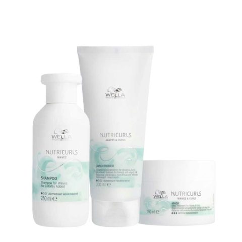 Wella Nutricurls Shampoo For Waves 250ml Conditioner 200ml Mask 150ml