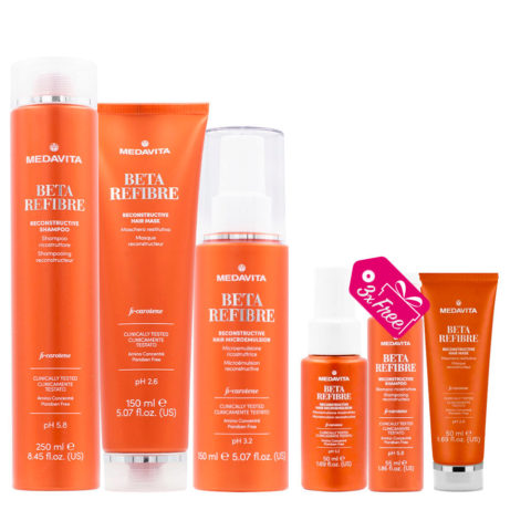 Lunghezze Beta Refibre Reconstructive Shampoo 250ml Mask 150ml Microemulsion 150ml + Travel Size Omaggio