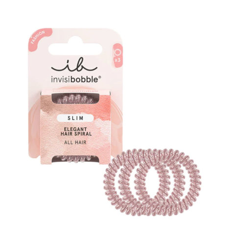 Invisibobble Slim Pink Monocle 3pz - elastici a spirale per capelli fini