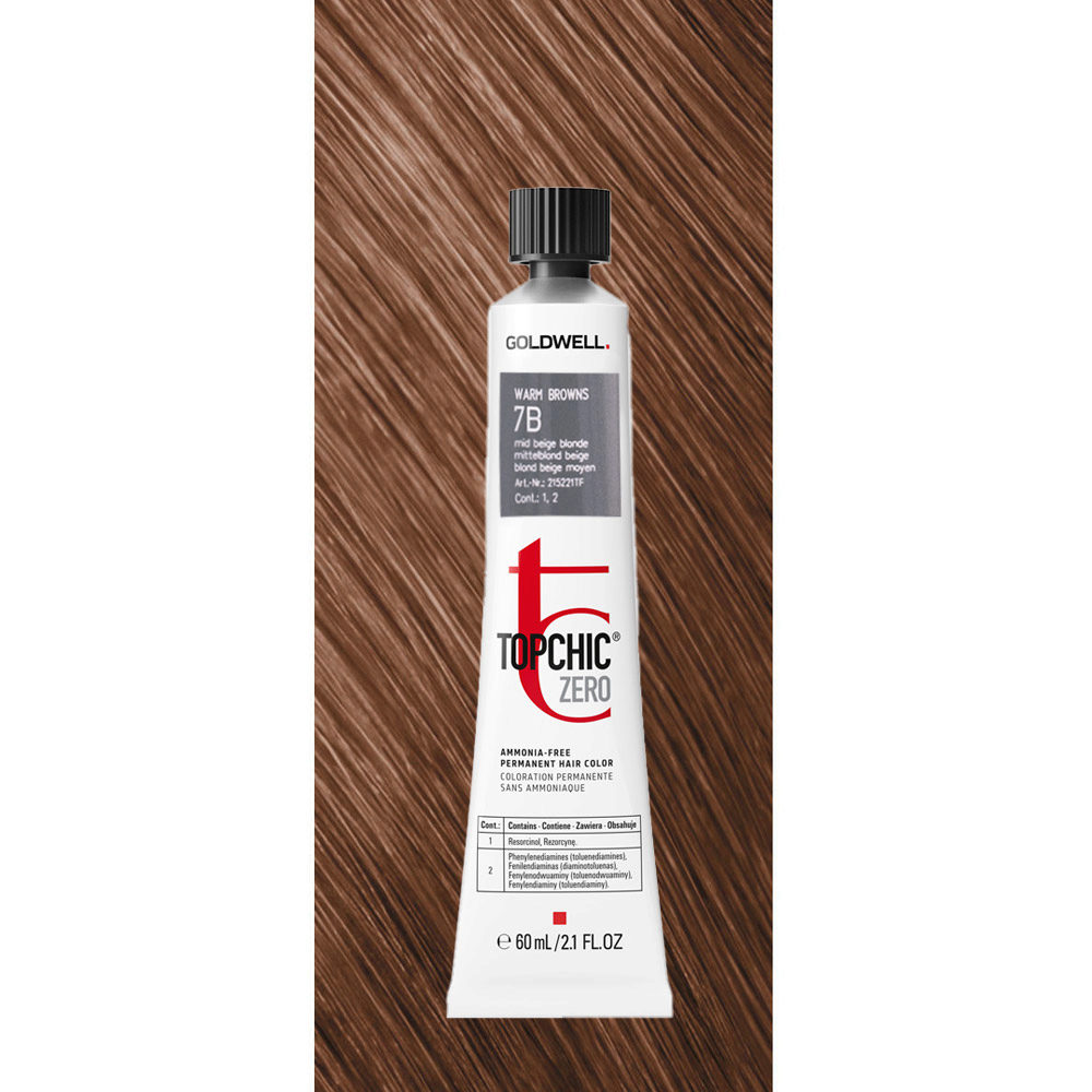 7B Topchic Zero Warm Browns Mid Beige Blonde tb 60ml  - colorazione permanente senza ammoniaca