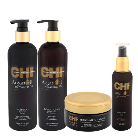 Argan Oil Plus Moringa Oil Shampoo 355ml Conditioner 355ml Rejuvenating Masque 237ml Oil Leave-In Treatment 89ml