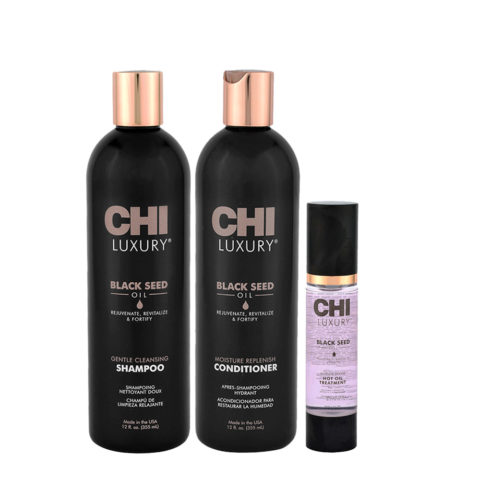 CHI Luxury Black Seed Oil Gentle Cleansing Shampoo 355ml Conditioner 355ml Treatment 50ml