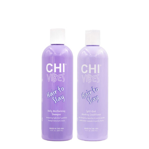 Vibes Hair To Slay Daily Moisturizing Shampoo 355ml Split-End Mending Conditioner 355ml