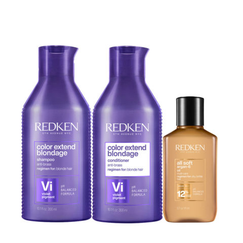 Redken Color Extend Blondage Shampoo 300ml Conditioner 300ml Argan Oil 111ml