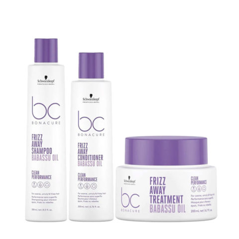 Schwarzkopf BC Bonacure Frizz Away Shampoo 250ml Conditioner 200ml Treatment 200ml