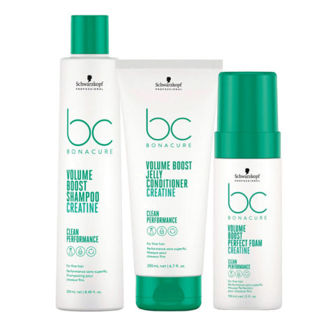 Schwarzkopf BC Bonacure Volume Boost Shampoo Creatine 250ml Conditioner 200ml Foam 150ml