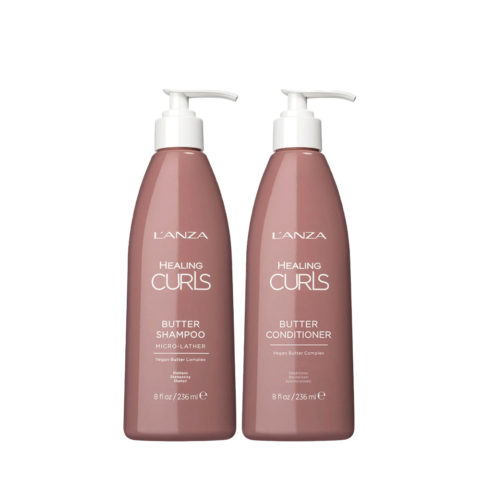 L' Anza Healing Curls Butter Shampoo 236ml Conditioner 236ml
