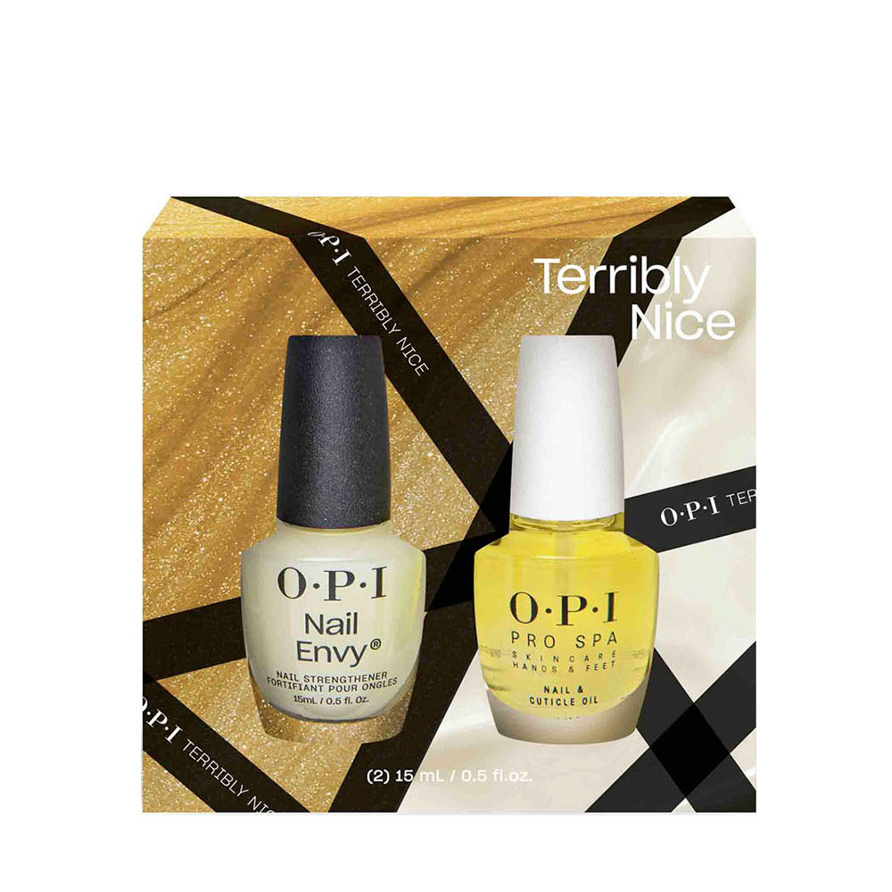 OPI Nail Lacquer Terribly Nice HRQ47 Treatment Power Duo Set 2x15ml - cofanetto rinforzante unghie